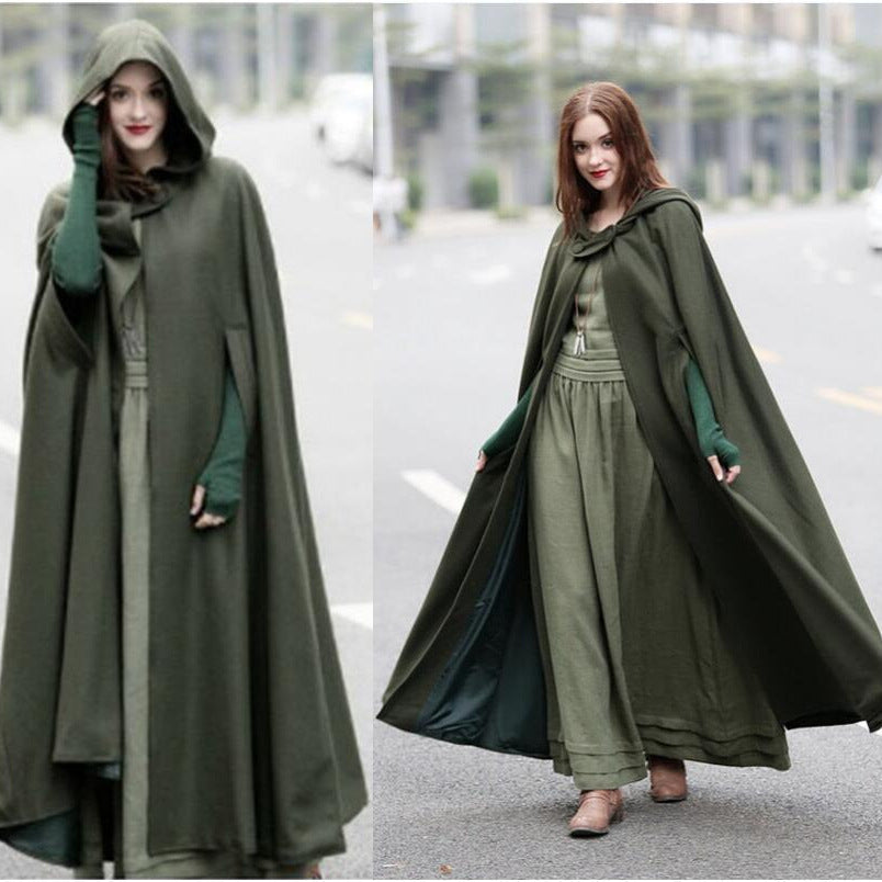 Women's elegant hooded cape made of high-quality fabric NOVAE