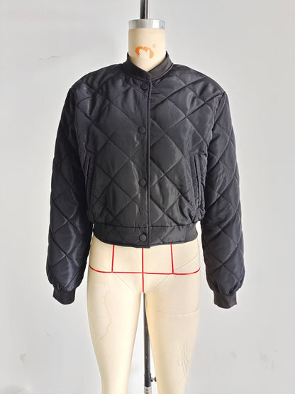 Women's quilted bomber jacket with practical slip pockets and elasticated waistband NOVAE