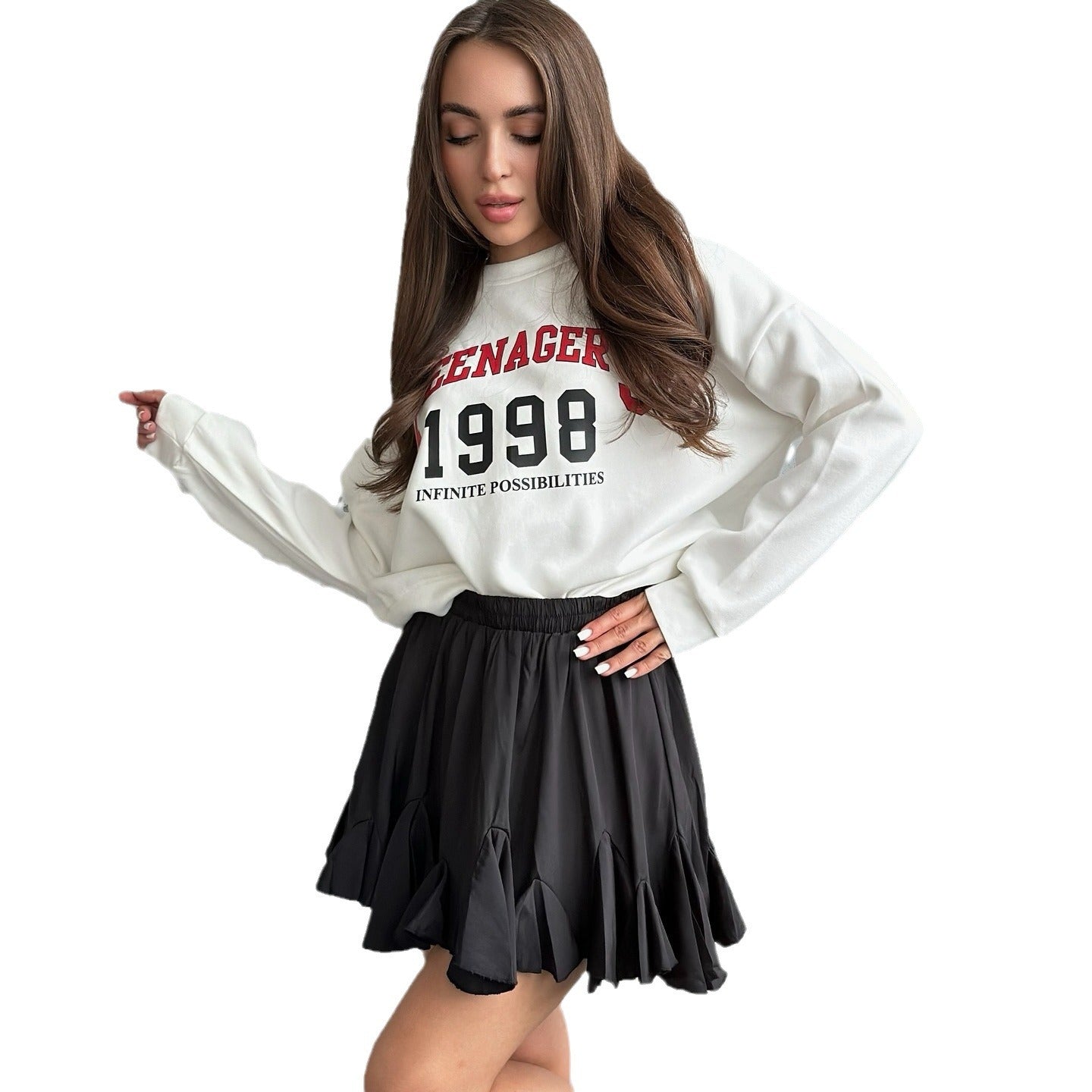 Women's casual sweatshirt with creative print design and comfortable cut NOVAE