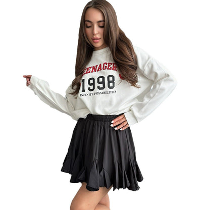 Women's casual sweatshirt with creative print design and comfortable cut NOVAE