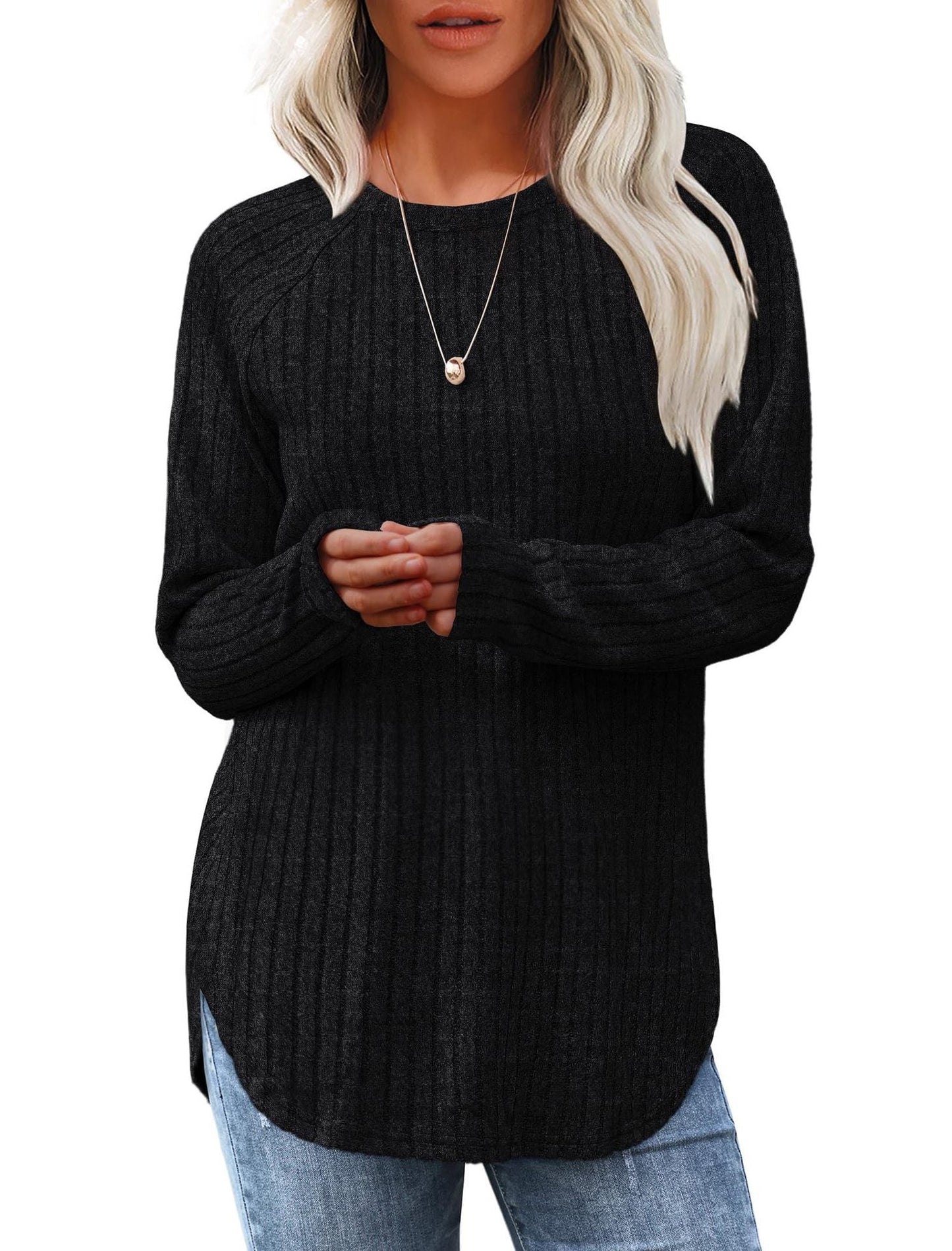 Women's oversized ribbed sweater with a relaxed fit NOVAE