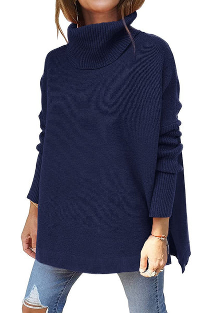 Women's comfortable roll-neck sweater with soft knit pattern NOVAE