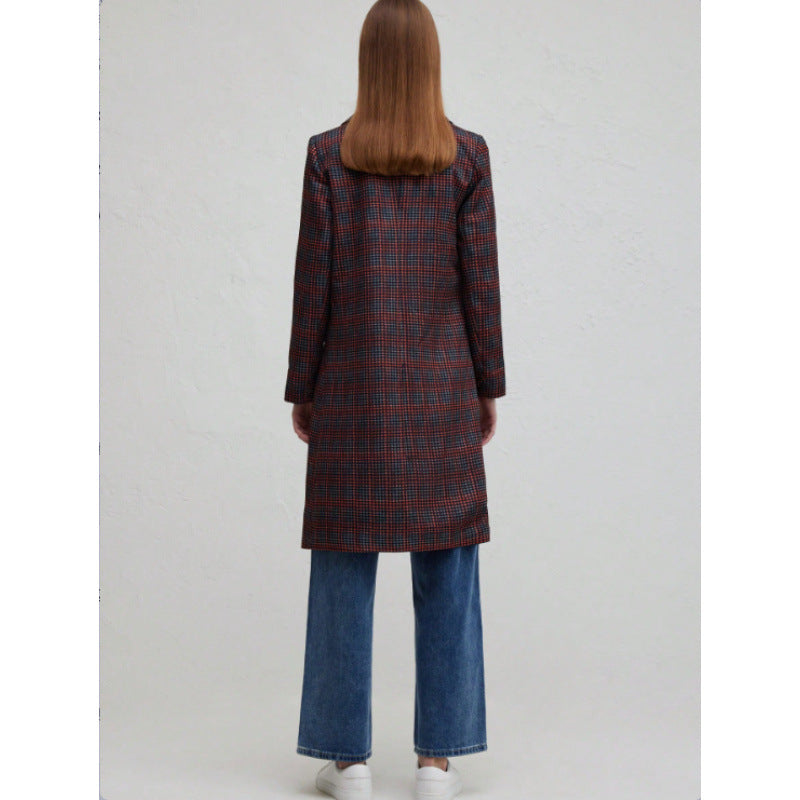 Women's blazer with a checked pattern and chic cut NOVAE
