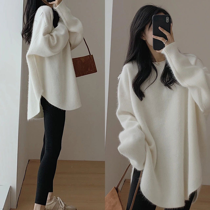 Women's oversized pullover in a casual style with a soft mohair feel NOVAE