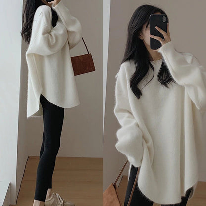 Women's oversized pullover in a casual style with a soft mohair feel NOVAE