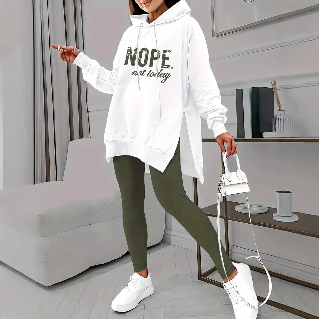 Women's oversized hoodie with creative lettering and a relaxed fit NOVAE