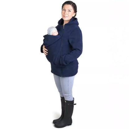 Women's carrier jacket made of cozy fleece with an extended cut NOVAE