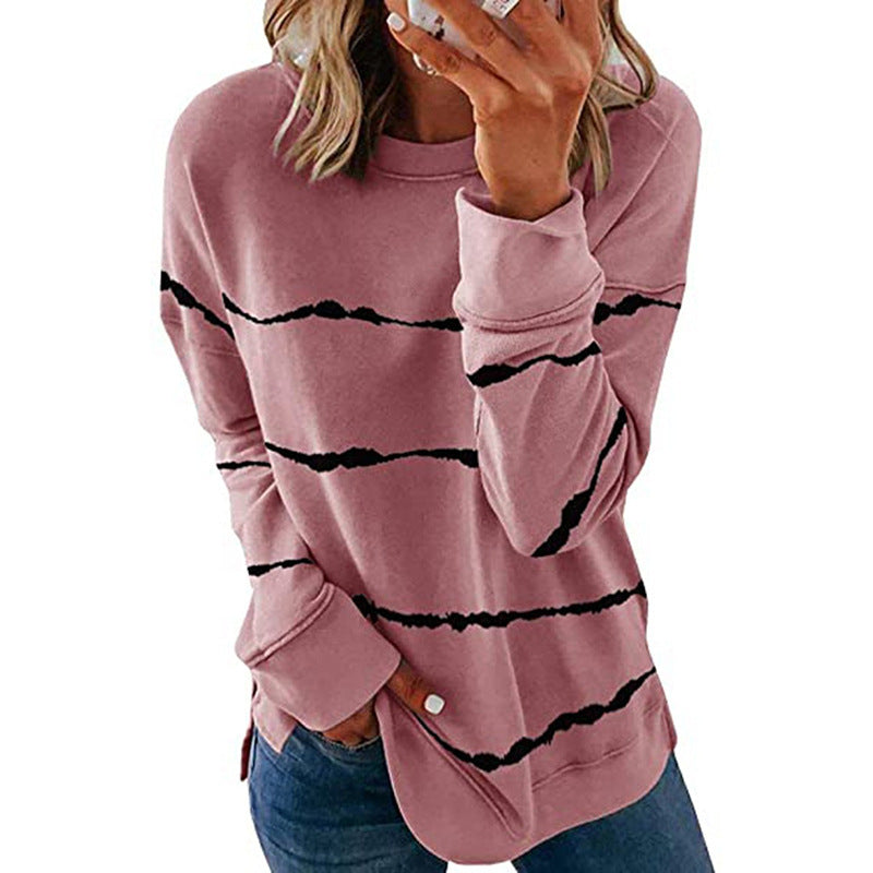 Women's casual sweatshirt with modern stripes NOVAE