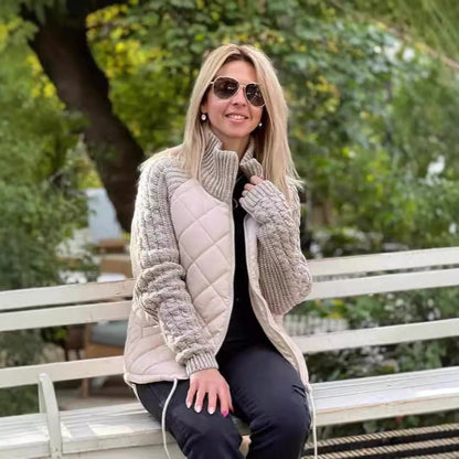 Women's quilted coat with heat-insulating knit surface NOVAE