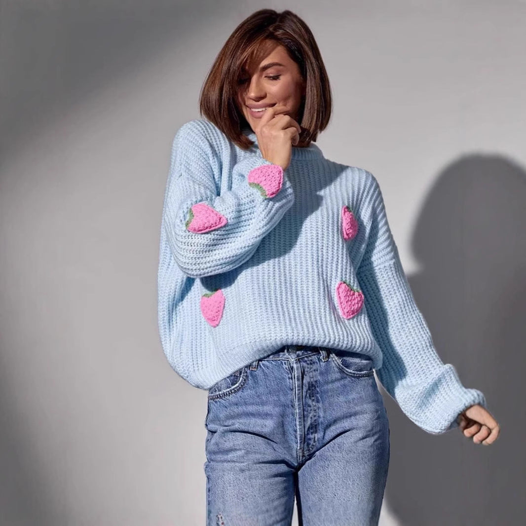Women's sweater with unique heart design NOVAE