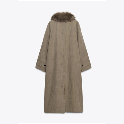 Women's fashionable coat jacket with elegant collar and button closure NOVAE