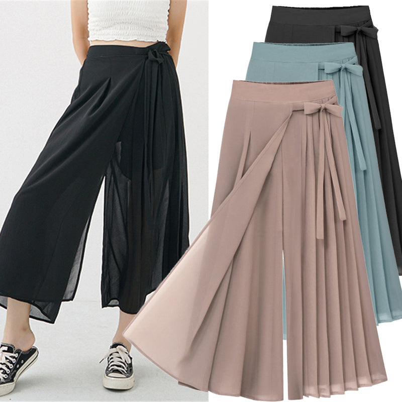Women's Elegant Pleated Skirt with Side Waist Belt NOVAE