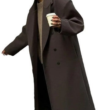 Women's Classic Oversized Designer Coat with Double Button Closure and Soft Lining NOVAE