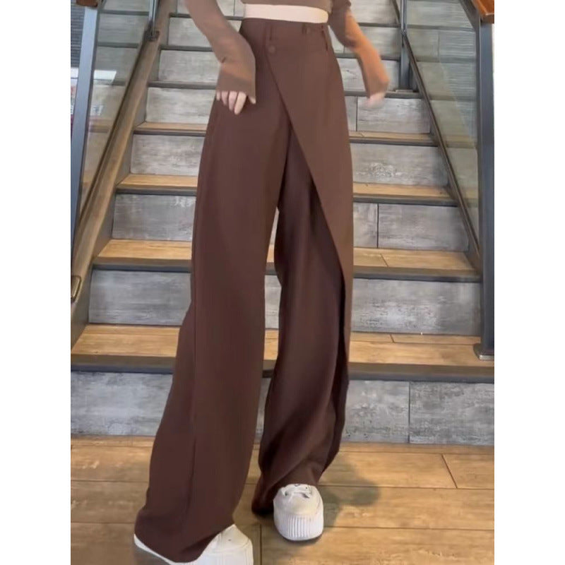 Women's wide-leg palazzo trousers with an asymmetrical cut NOVAE