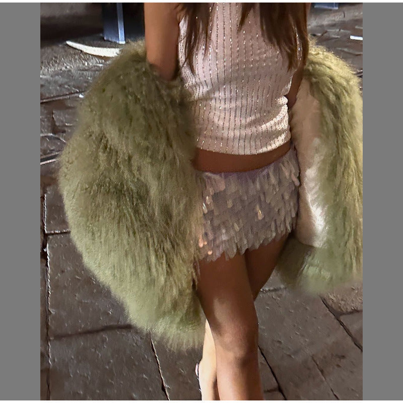 Women's Cozy Teddy Jacket in an Oversized Cut with Voluminous Sleeves NOVAE