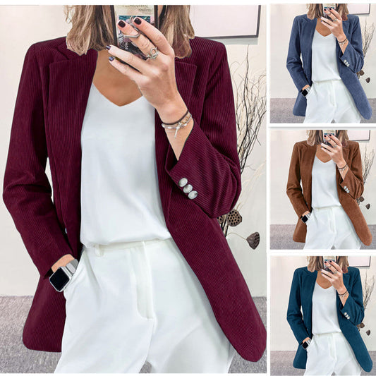 Women's Elegant Ribbed Blazer with Tailored Cut NOVAE