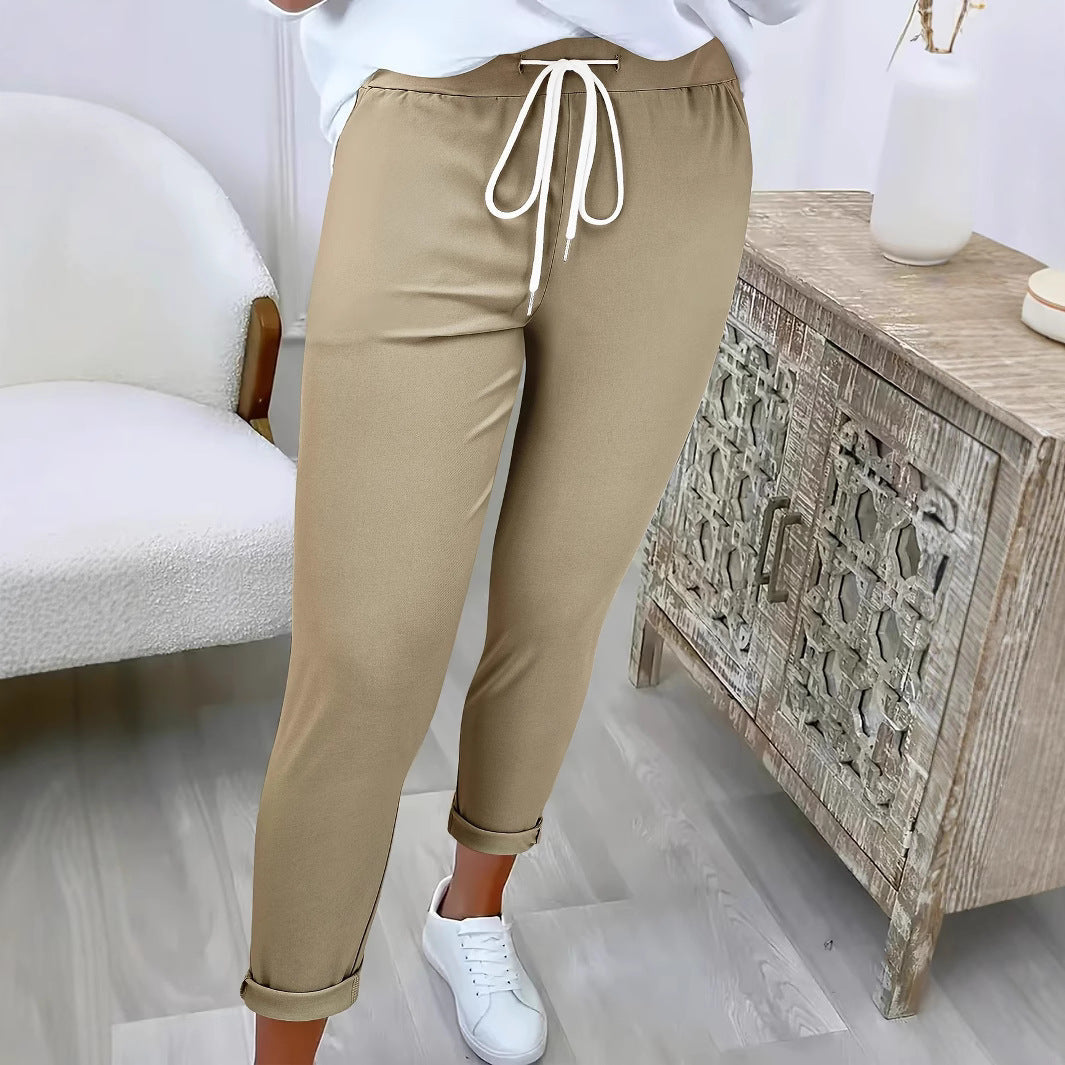 Women's Comfortable Leisure Trousers with Adjustable Drawstring and Casual Cut NOVAE