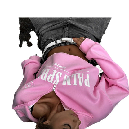 Women's cropped hooded top with eye-catching NOVAE logo