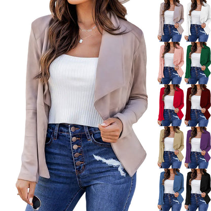 Women's casual blazer jacket with open cut and elegant details NOVAE