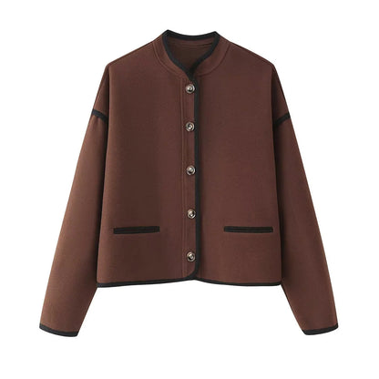 Women's elegant transitional jacket with decorative buttons NOVAE