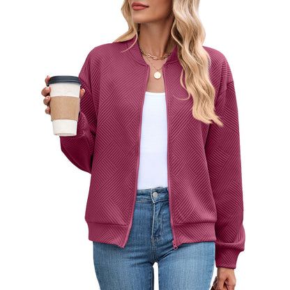 Women's casual cardigan with textured pattern and practical pockets NOVAE