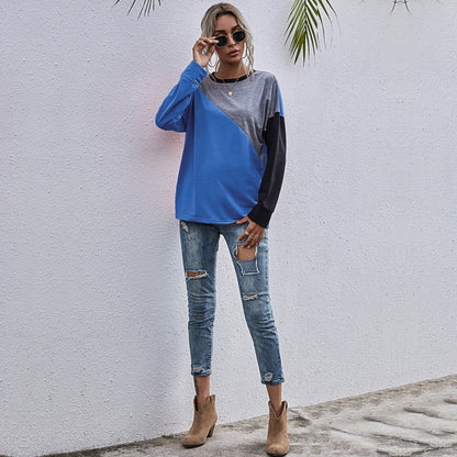 Women's sporty sweatshirt with fashionable color block design NOVAE