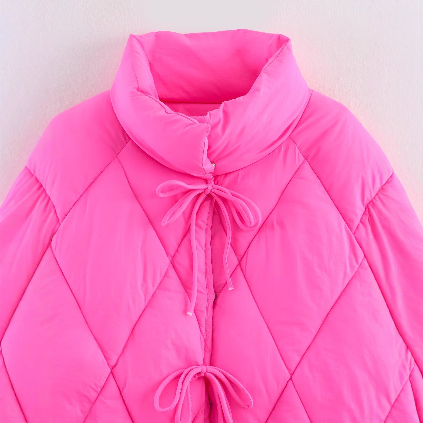 Women's quilted leisure jacket with high collar and drawstring NOVAE