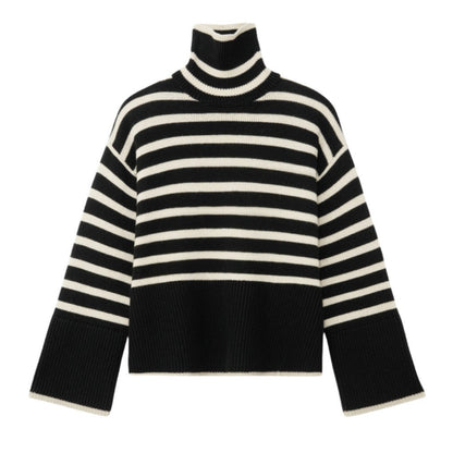 Women's knitted turtleneck sweater with wide sleeves NOVAE