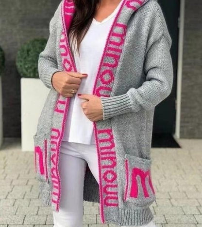 Women's cozy hooded cardigan NOVAE