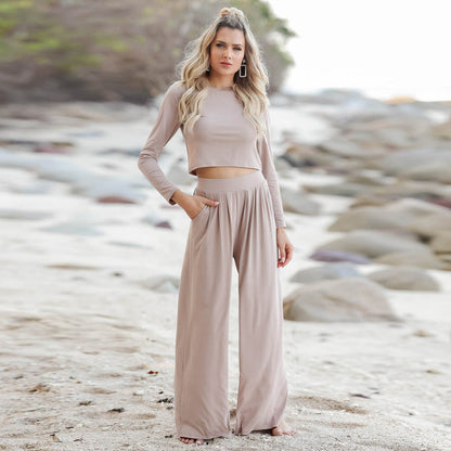 Women's jumpsuit with wide leg and long sleeves NOVAE