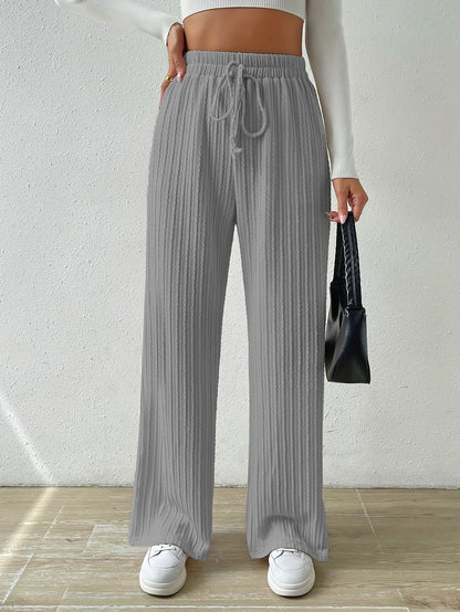 Women's Comfortable Fabric Trousers with Textured Surface NOVAE