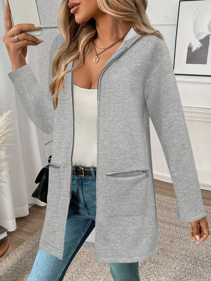 Women's transitional jacket with lightweight fabric and practical zip pockets NOVAE