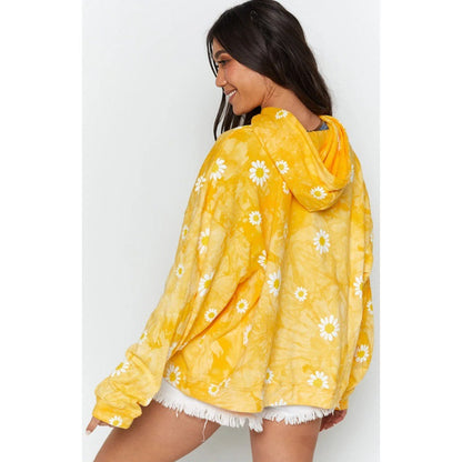 Women's Oversized Floral Pattern Hoodie NOVAE
