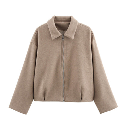 Women's sporty jacket with high collar and zipper NOVAE