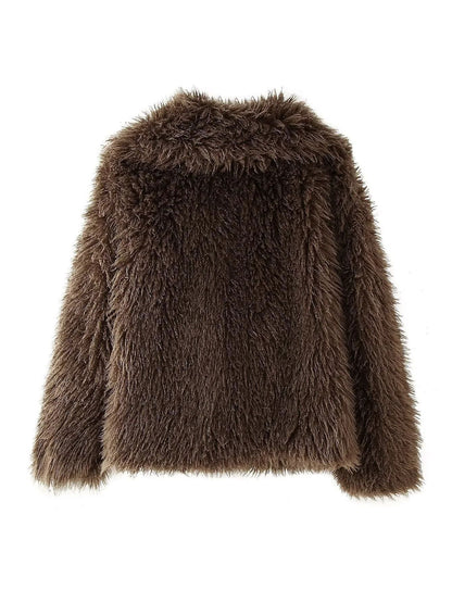 Women's Cozy Fleece Jacket with Generous Collar and Soft Lining NOVAE