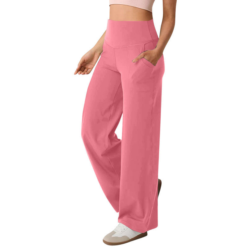 Women's wide-leg high-waisted leisure trousers with practical pockets NOVAE