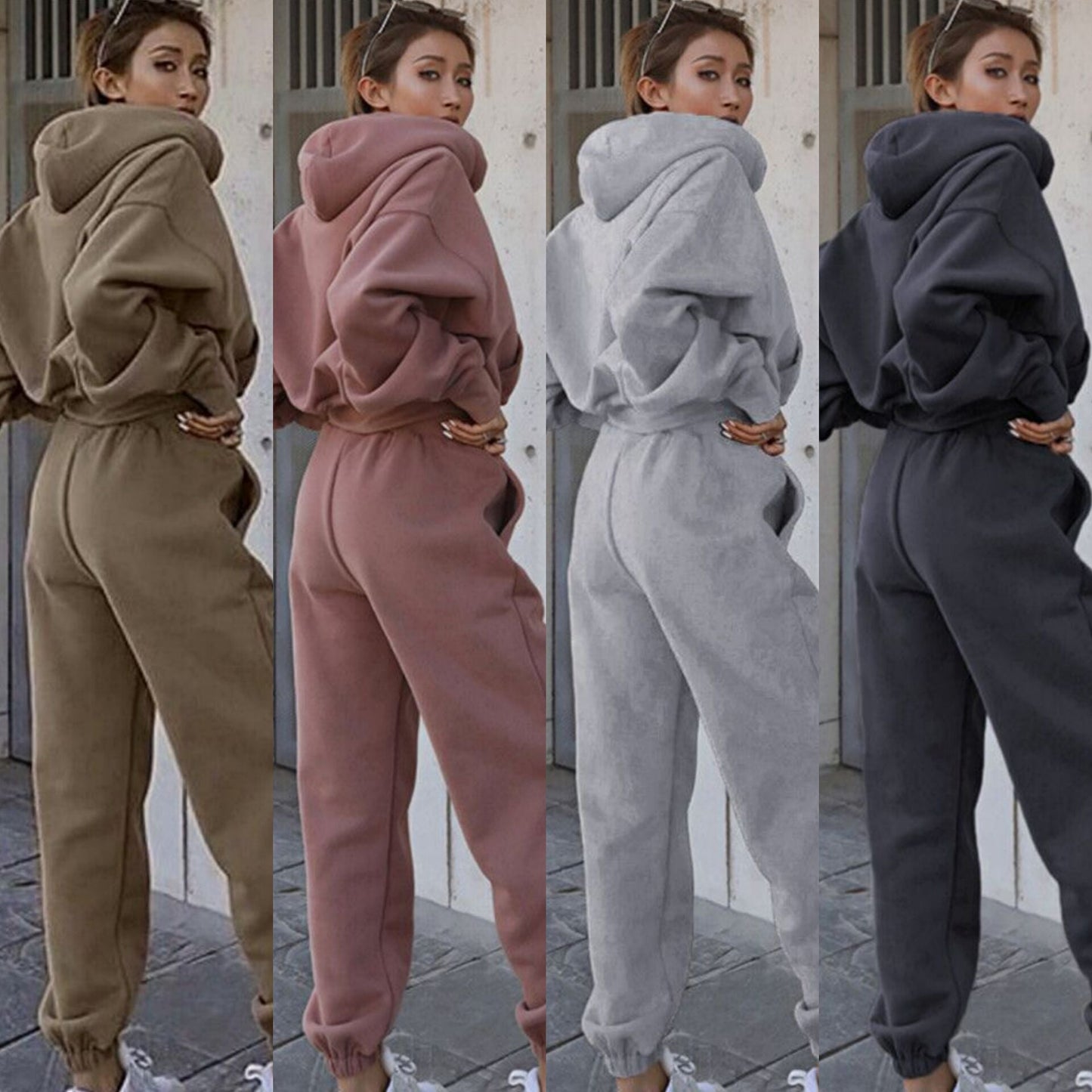 Women's fashionable hoodie jumpsuit with a relaxed fit and practical pockets NOVAE