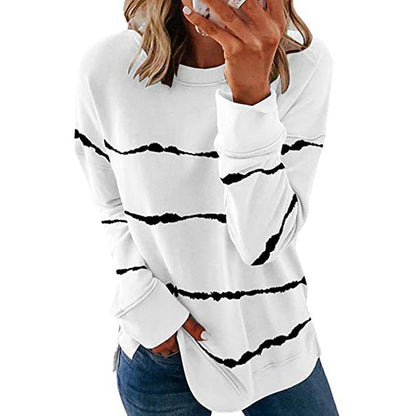 Women's casual sweatshirt with modern stripes NOVAE