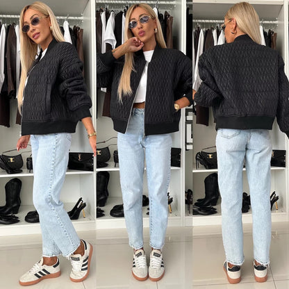 Women's quilted jacket in a casual oversized style with special quilted details NOVAE