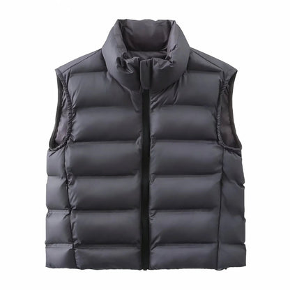 Women's down vest with high collar and comfort fit NOVAE