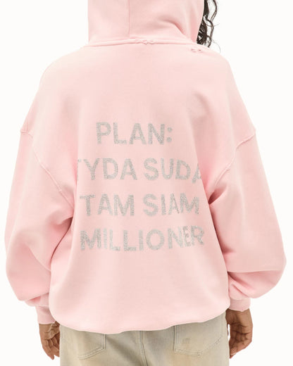 Women's oversized hoodie with glittery NOVAE lettering