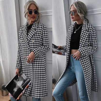 Women's oversized blazer in exclusive houndstooth design NOVAE