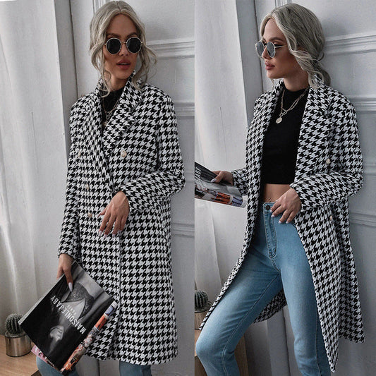Women's oversized blazer in exclusive houndstooth design NOVAE