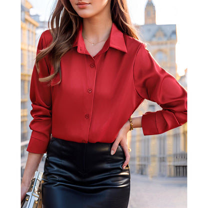 Women's elegant and lightweight blouse with a comfortable cut and subtle sheen NOVAE
