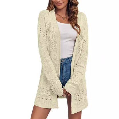 Women's cardigan with airy openwork pattern NOVAE