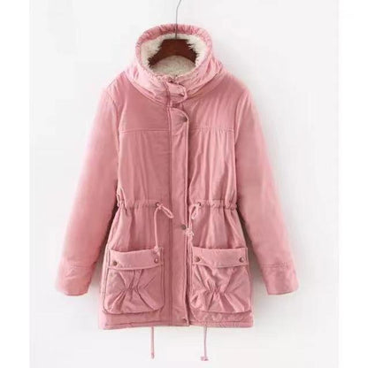 Women's casual quilted jacket with cozy lining and adjustable waist drawstring NOVAE