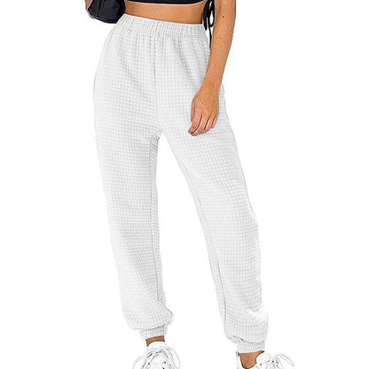 Women's waffle pique jogging pants with elastic waistband NOVAE