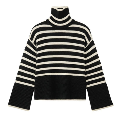 Women's knitted turtleneck sweater with wide sleeves NOVAE