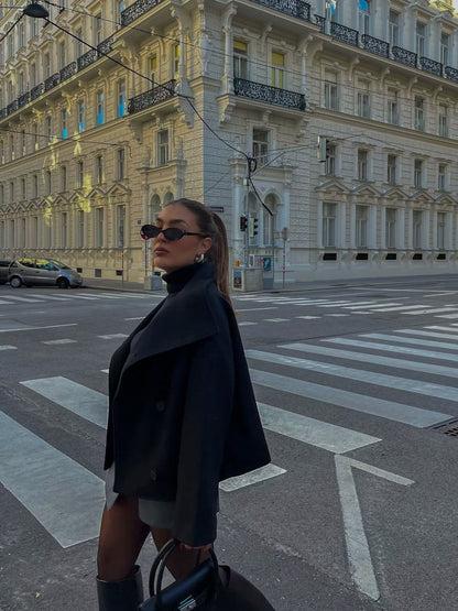 Women's fashionable oversized jacket with double button placket and wide cut NOVAE