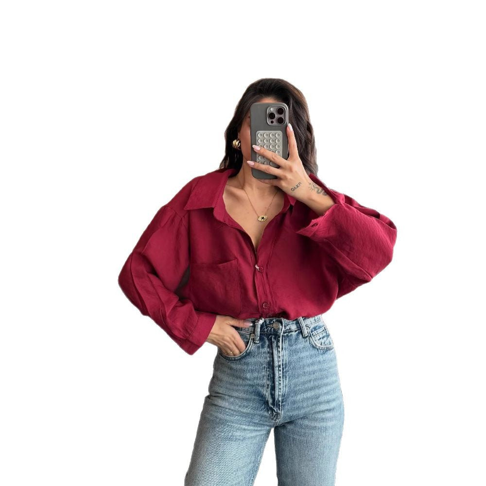 Women's oversized blouse shirt in soft linen fabric NOVAE